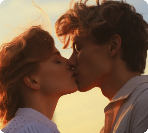 真實情侶 AI 接吻