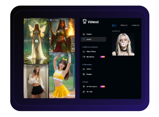 由素材創建AI動態換身影片