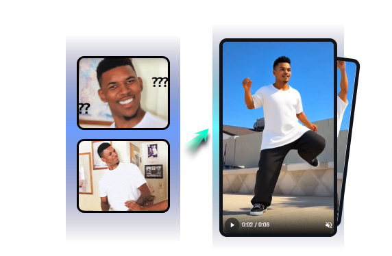 搞笑迷因AI動態換身影片