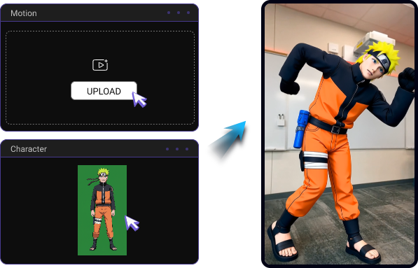 上傳照片製作AI動態換身影片