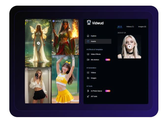 由素材創建AI動態換身影片