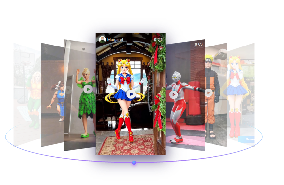 動漫角色動態換身影片